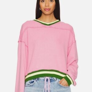 free people rio sweatshirt in pinky promise xs excellent condition